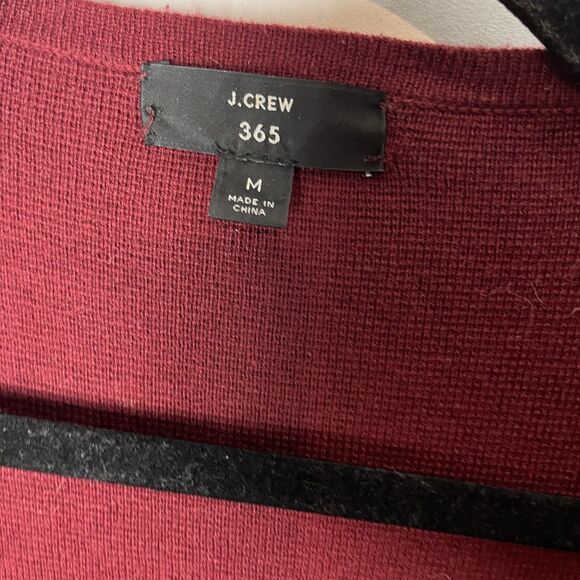 J Crew Red Burgundy Open Front Cardigan Wool Blend Medium - Picture 2 of 7
